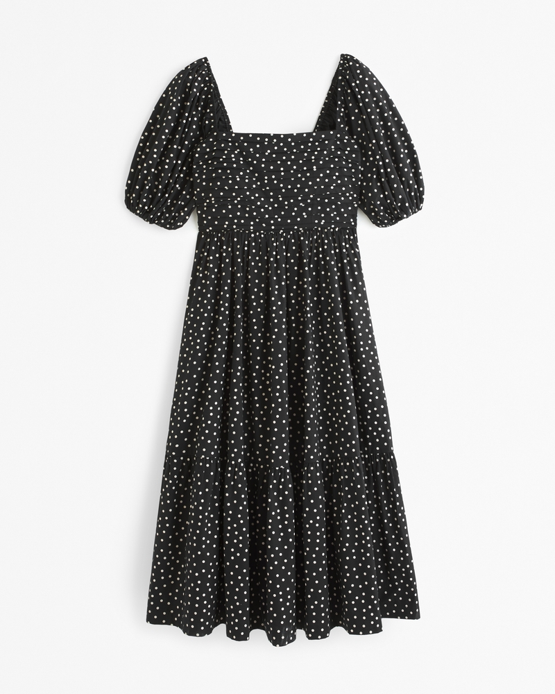 Women's The A&F Emerson Poplin Puff Sleeve Midi Dress | Women's Dresses ...