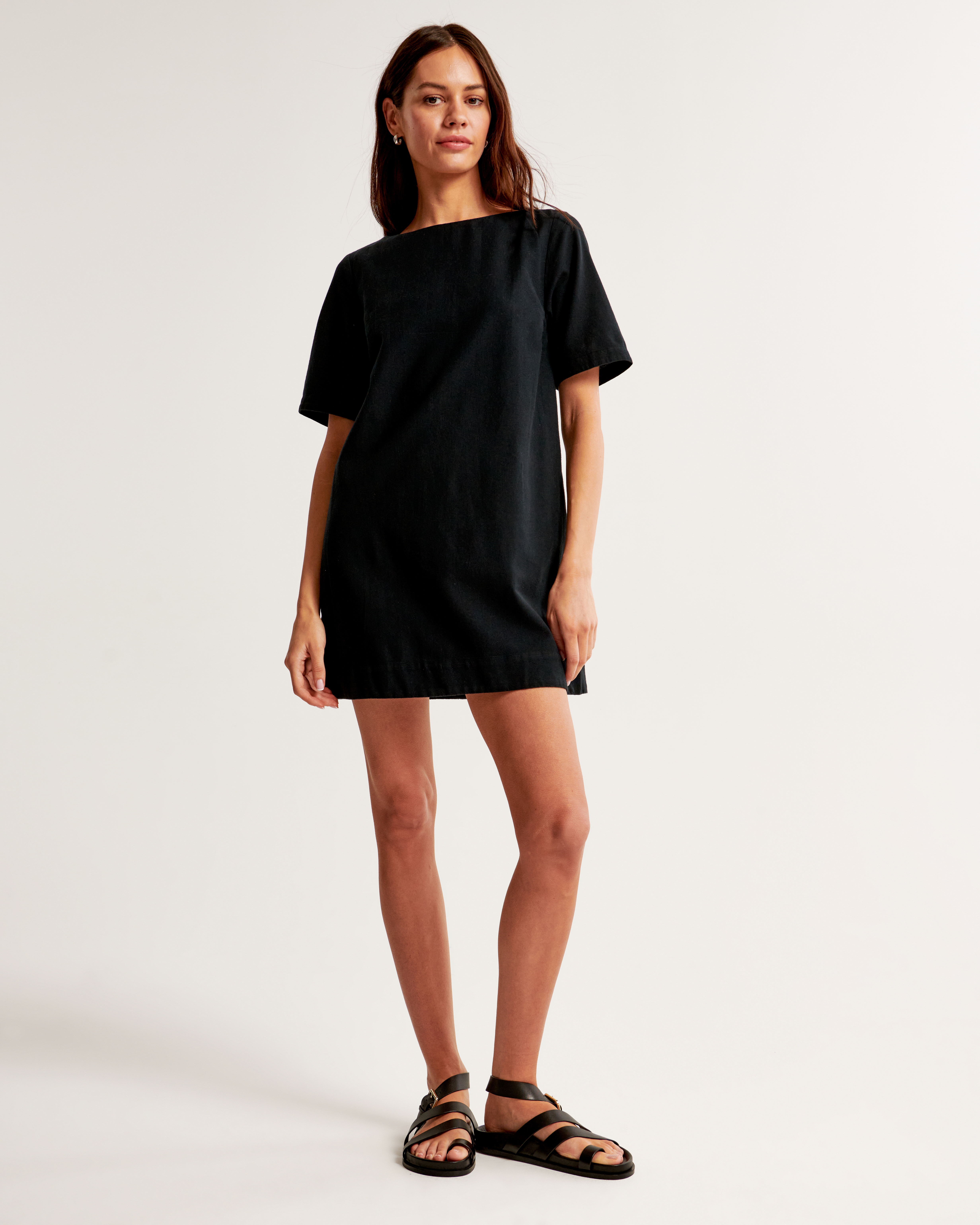 Linen Blend T Shirt Dress