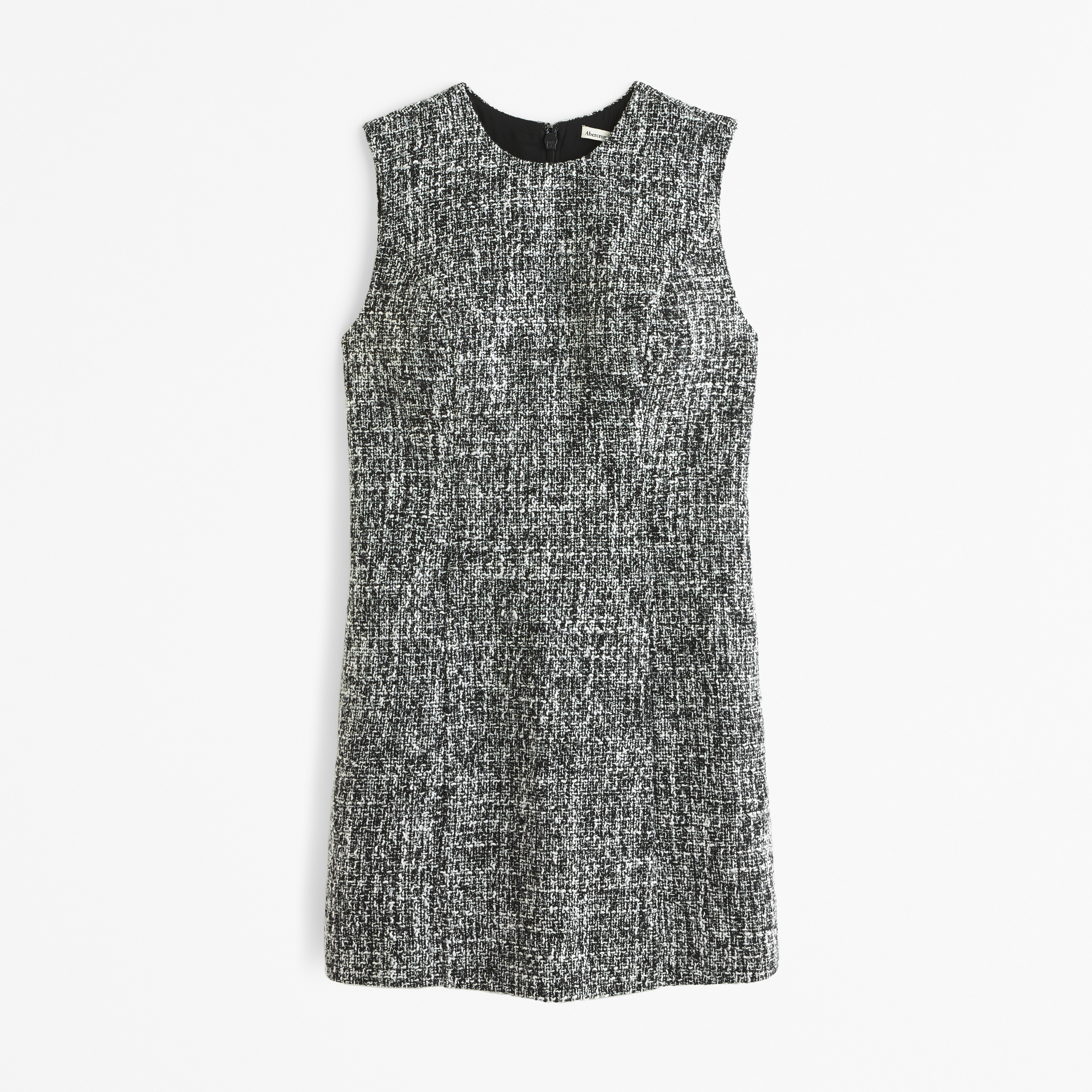 Abercrombie & Fitch ギンガムチェックのミディドレス 黒 チェック柄シースルーワンショルダーミディアムドレス