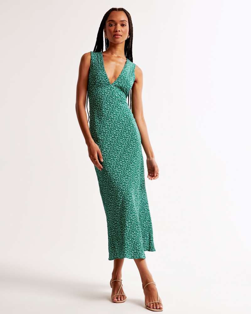 V-Neck Column Maxi Dress