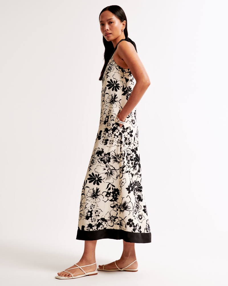 One-Shoulder Scarf Midi Dress