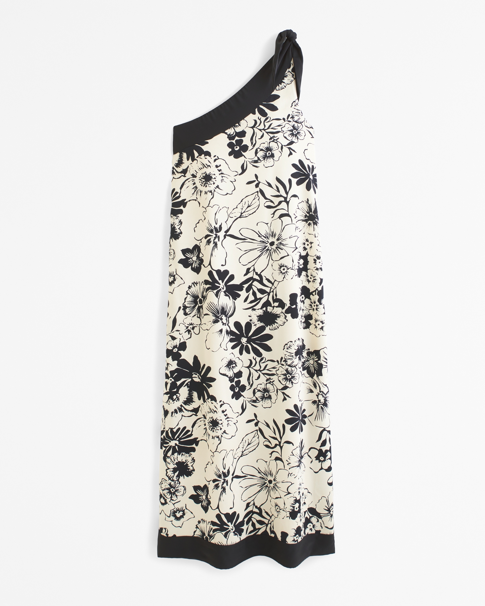 One-Shoulder Scarf Midi Dress