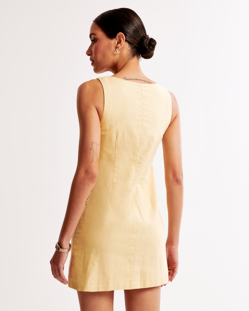 The A&F Mara Squareneck Linen-Blend Vest Mini Dress