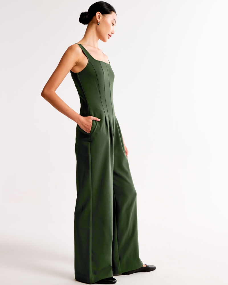 Squareneck Seamed Jumpsuit