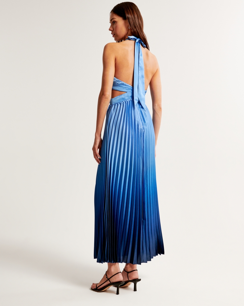 The A&F Giselle High-Neck Pleated Cutout Maxi Dress