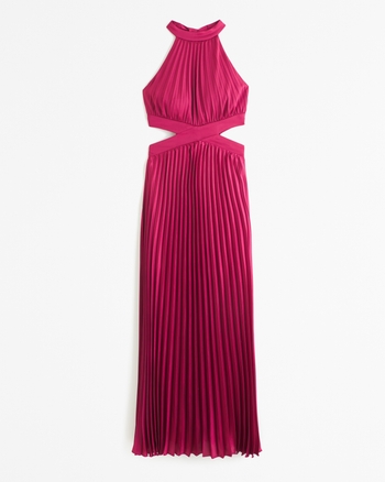 Women's The A&F Giselle High-Neck Pleated Cutout Maxi Dress | Women's ...