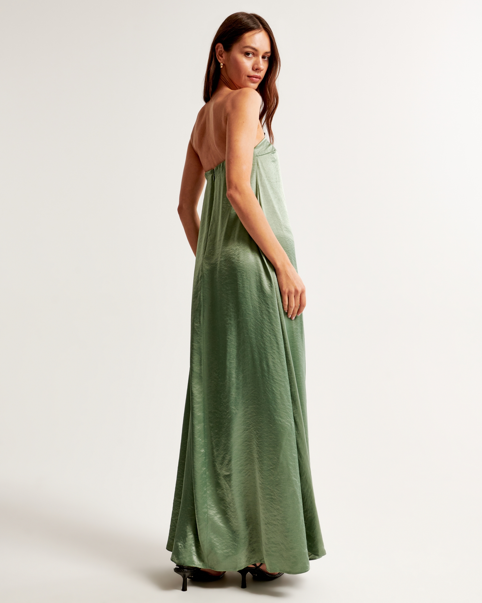 Strapless Trapeze Maxi Dress