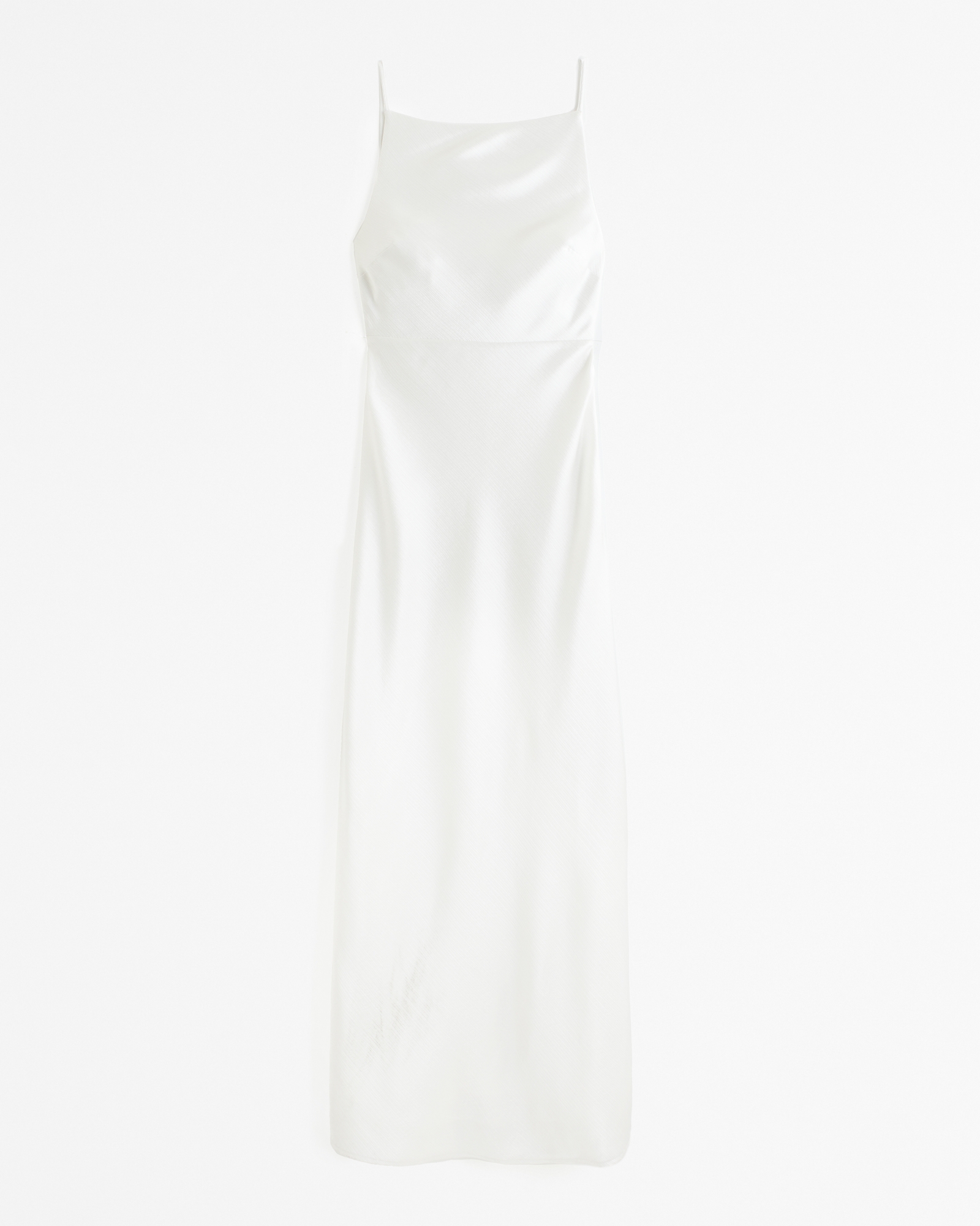 High-Neck Crinkle Satin Maxi Dress