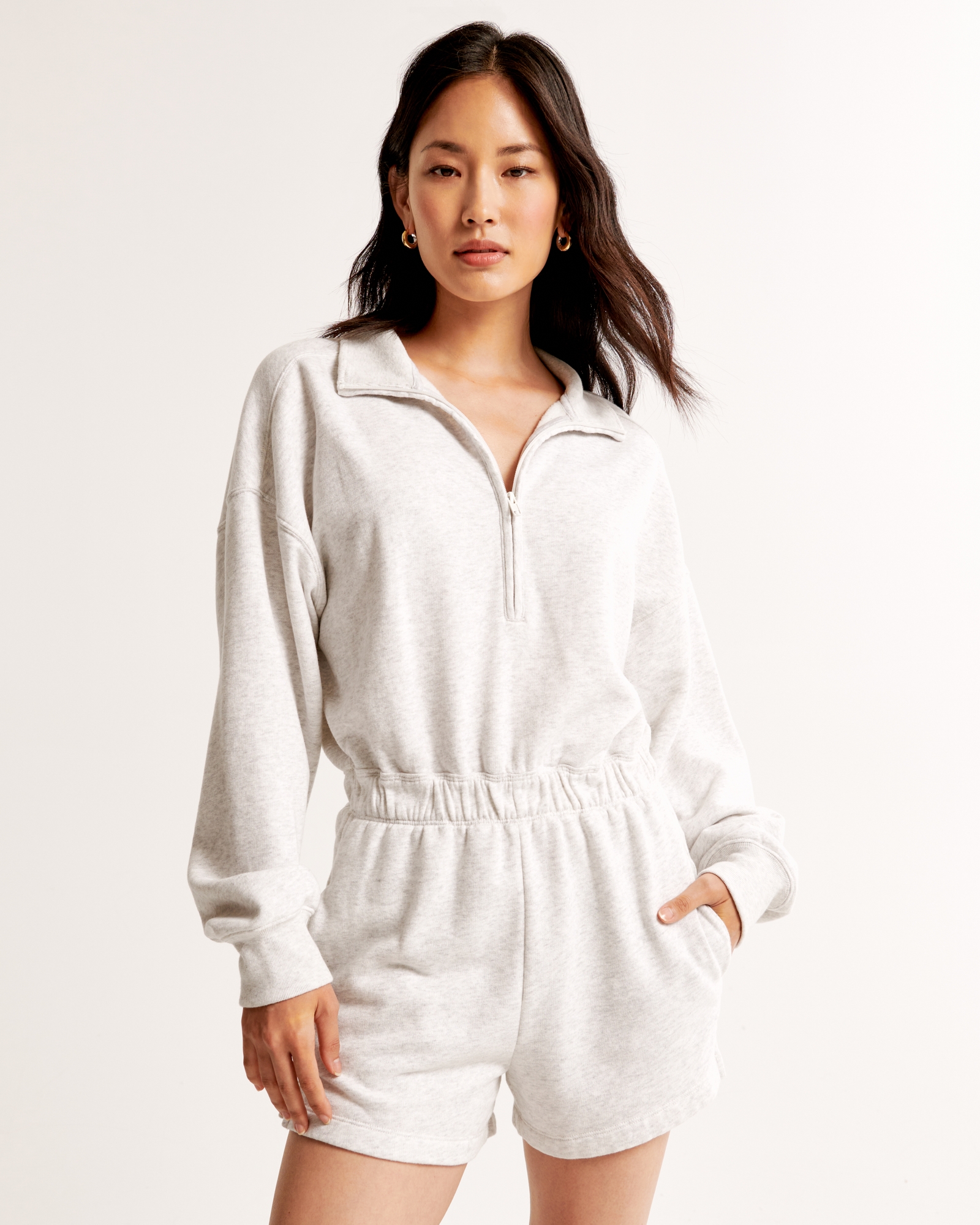 Long-Sleeve Fleece Romper