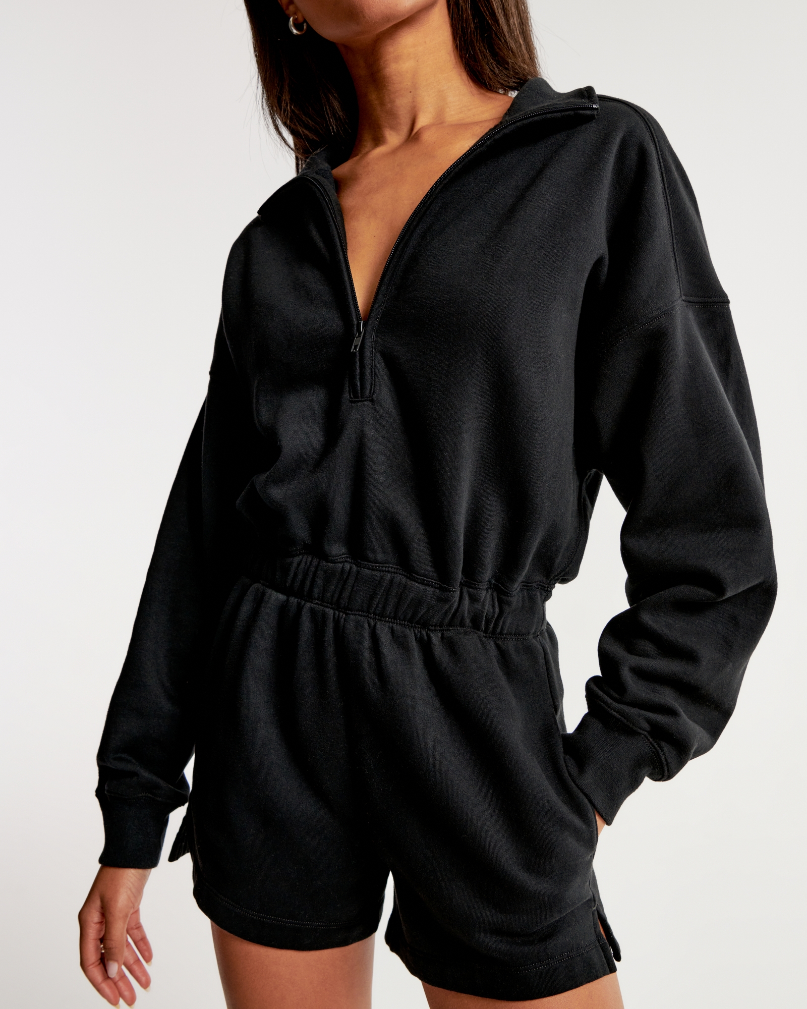 Long-Sleeve Fleece Romper