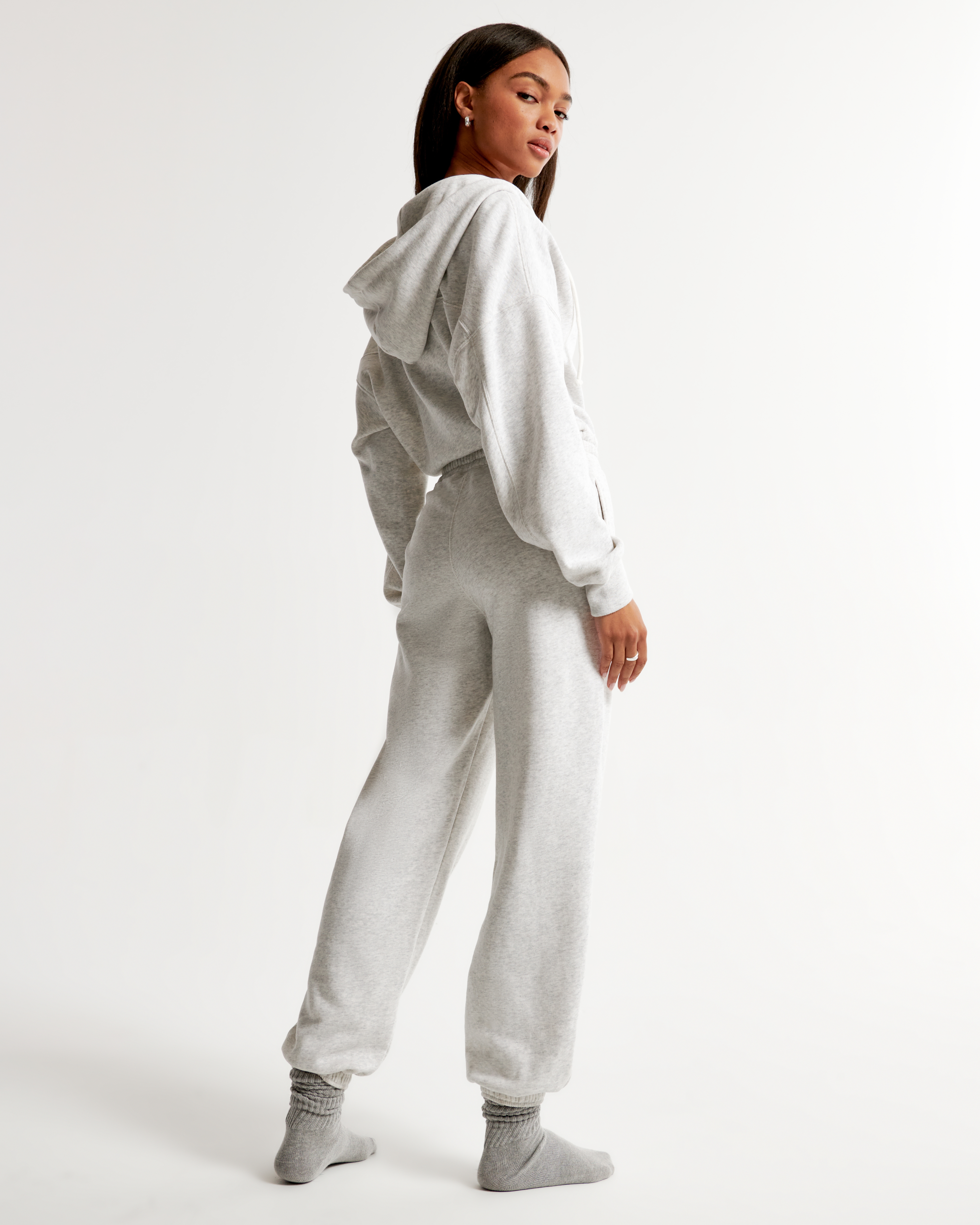 Women s Long Sleeve Hooded Fleece Jumpsuit Women s Dresses Jumpsuits Abercrombie