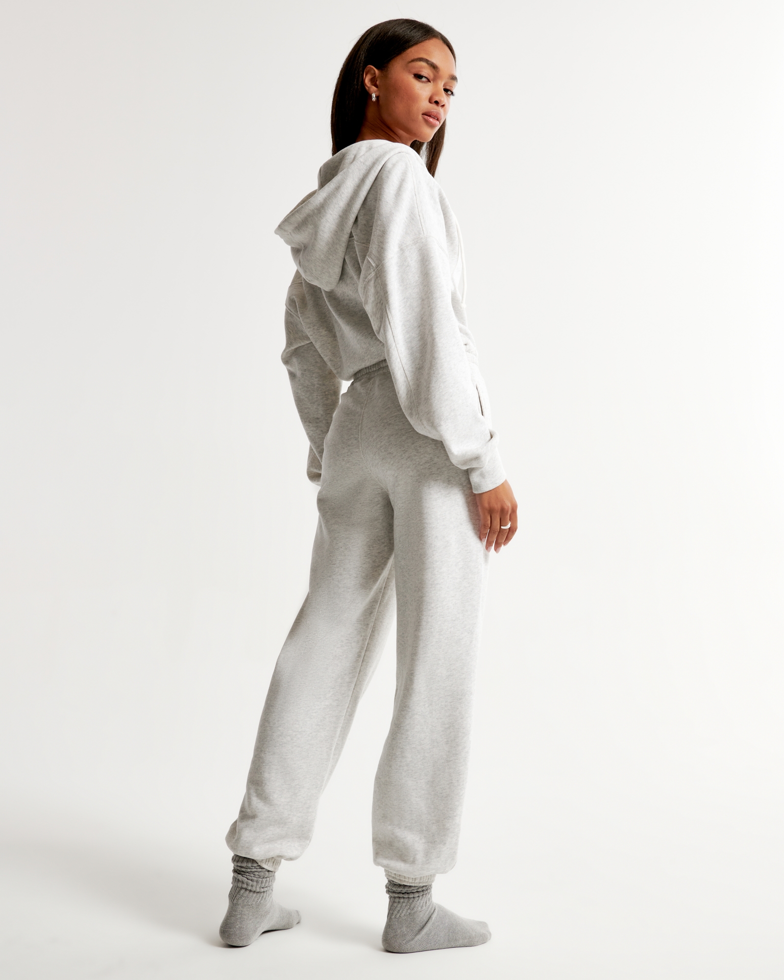 Long-Sleeve Hooded Fleece Jumpsuit