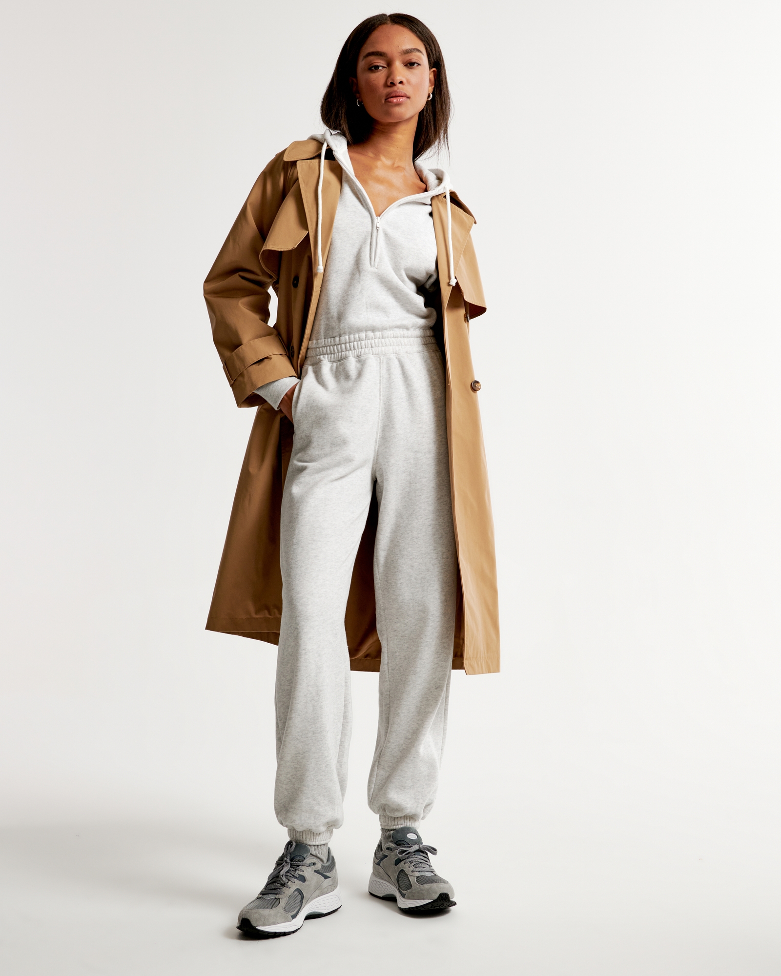 Long-Sleeve Hooded Fleece Jumpsuit