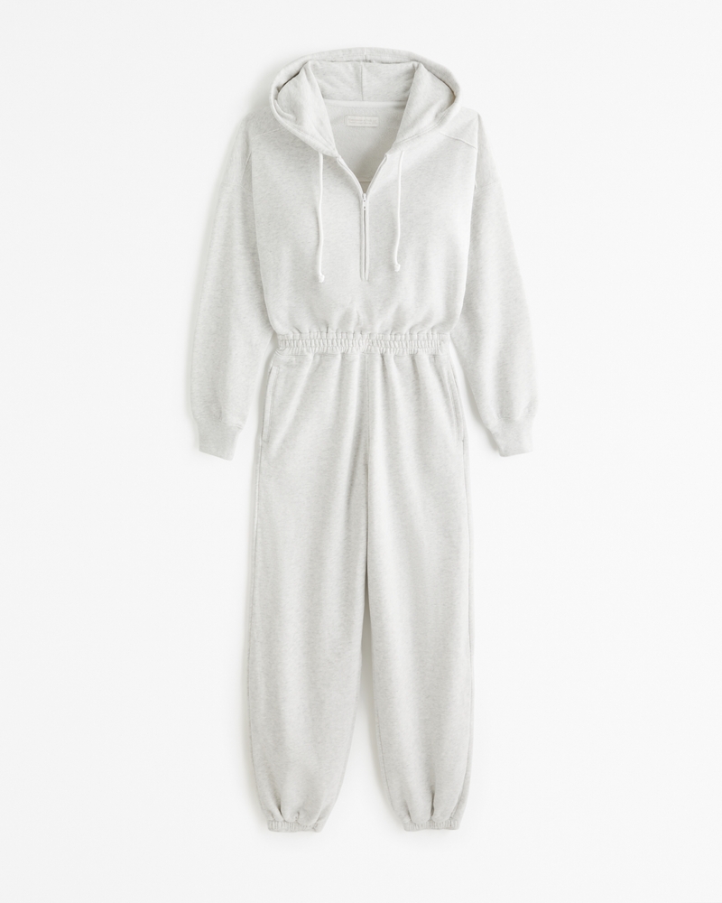 Hooded fleece jumpsuit on sale