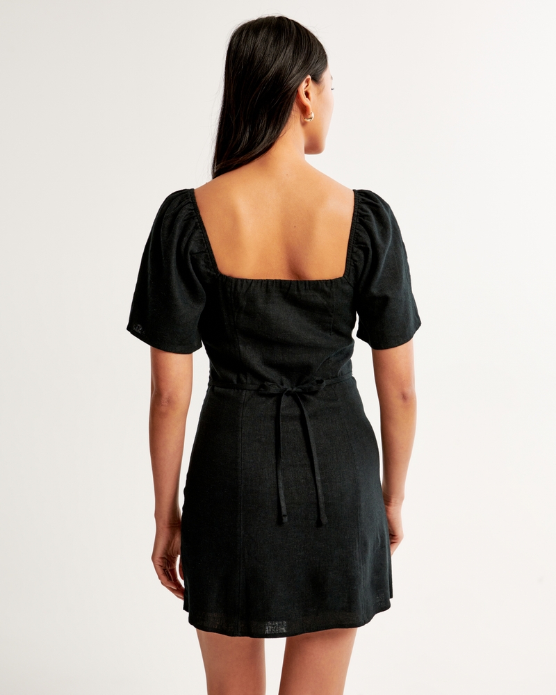 Damen Minikleid aus Leinenmischung mit Knopfverschluss | Damen 