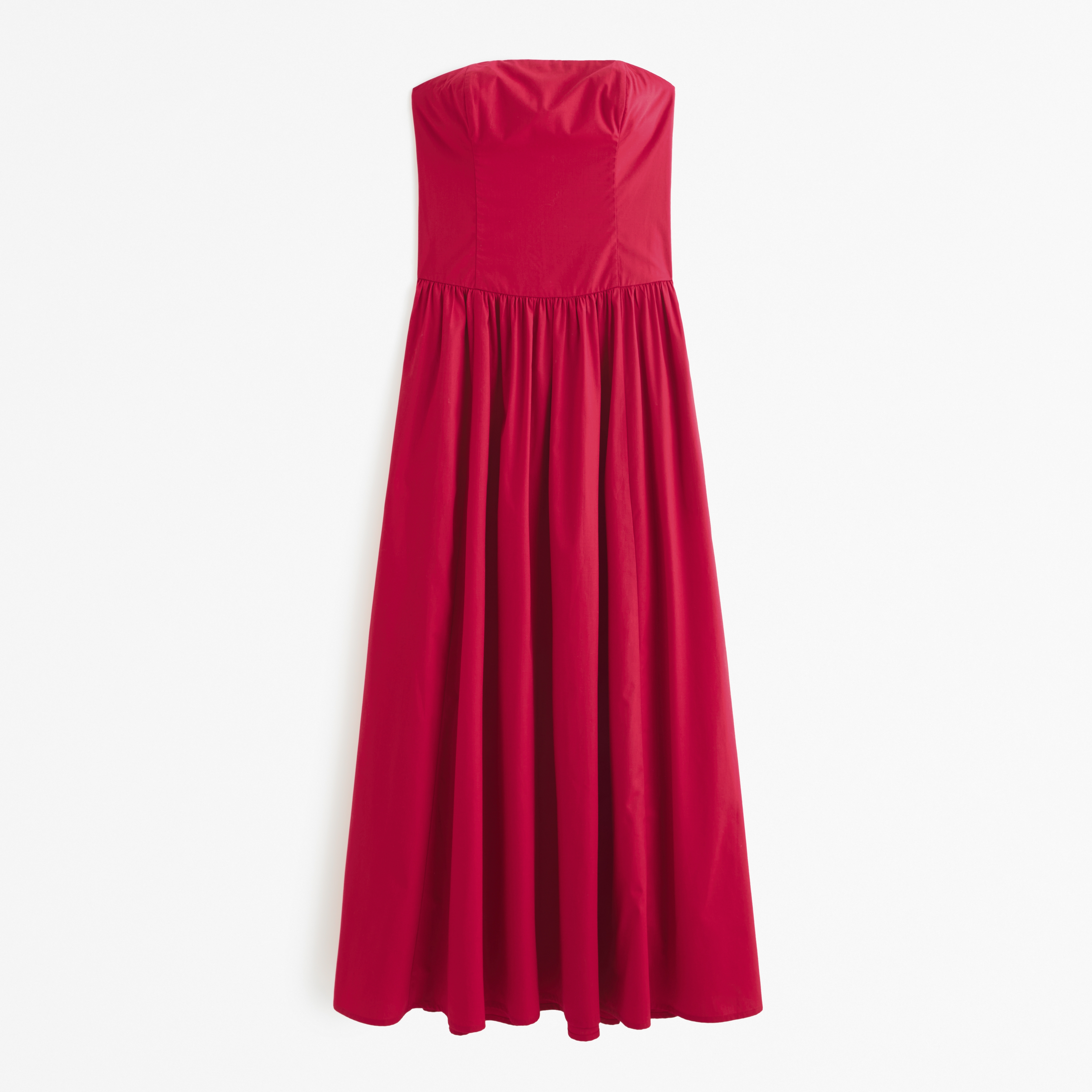 Red strapless maxi dress on sale