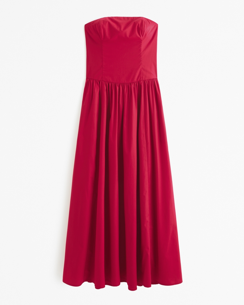 Strapless Drop Waist Maxi Dress