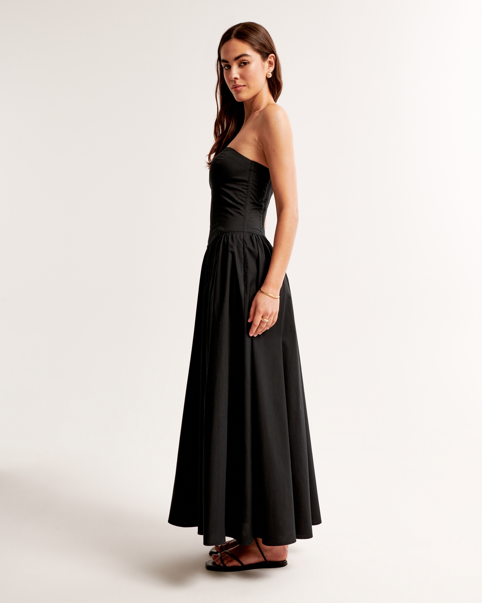 Strapless Drop-Waist Maxi Dress