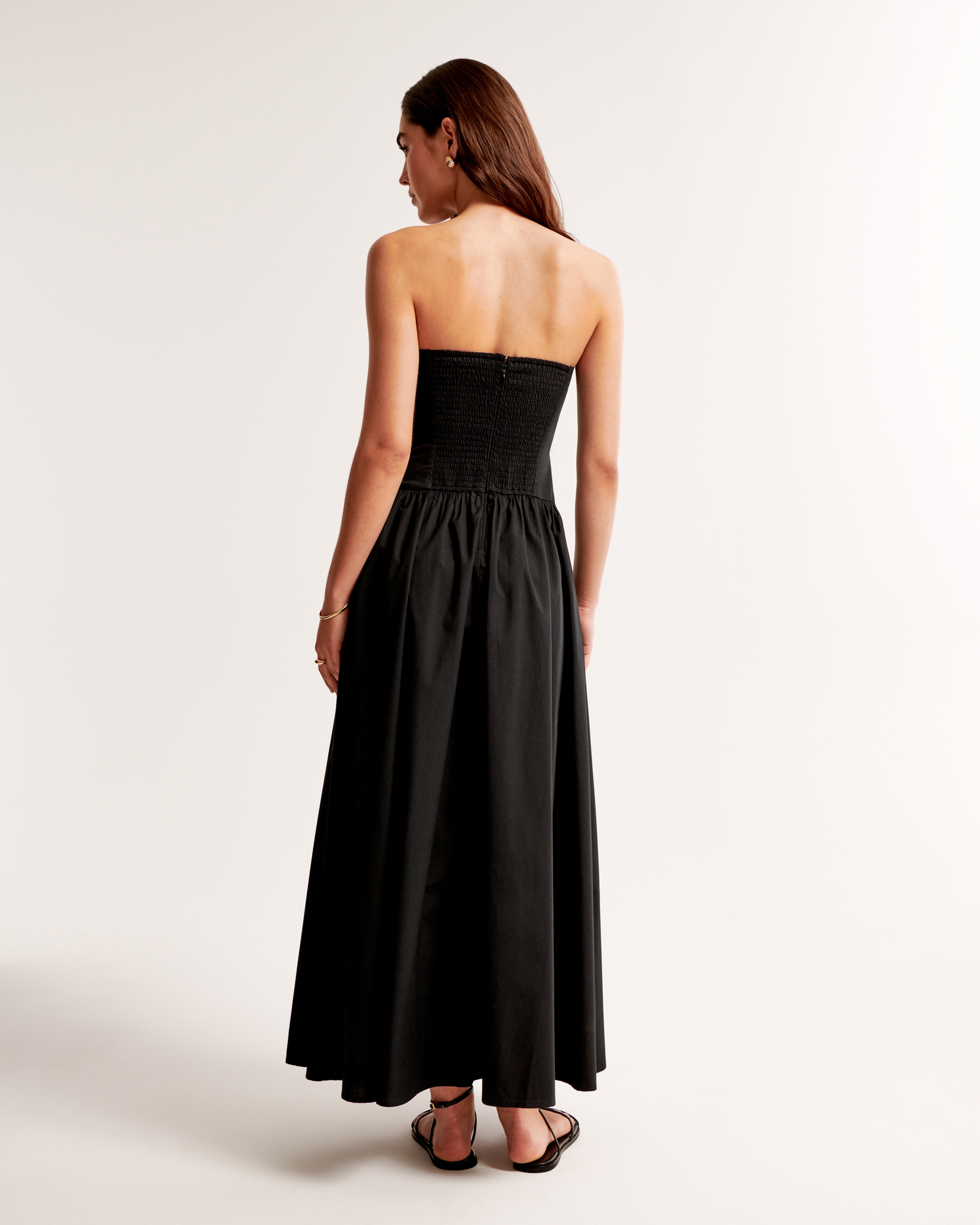 Strapless Drop-Waist Maxi Dress