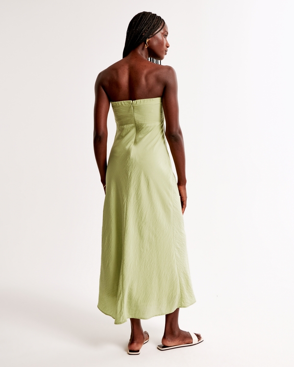 Strapless Twist-Front Maxi Dress