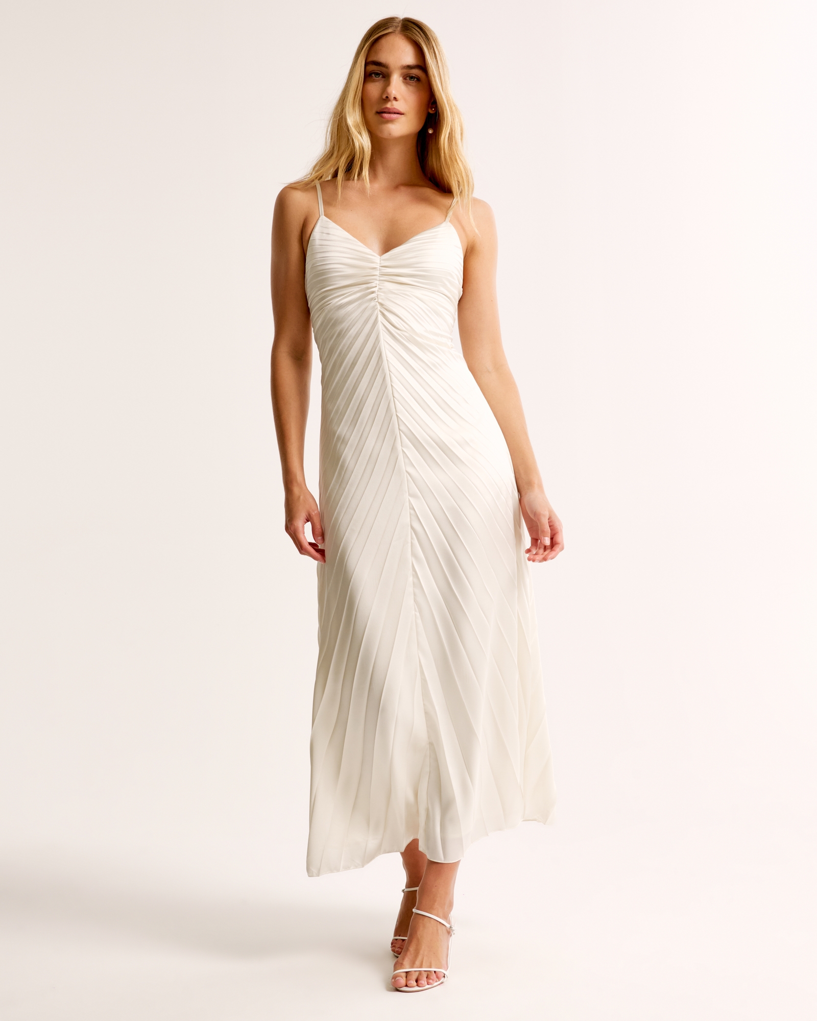 The A&F Giselle Sunburst Pleated Maxi Dress