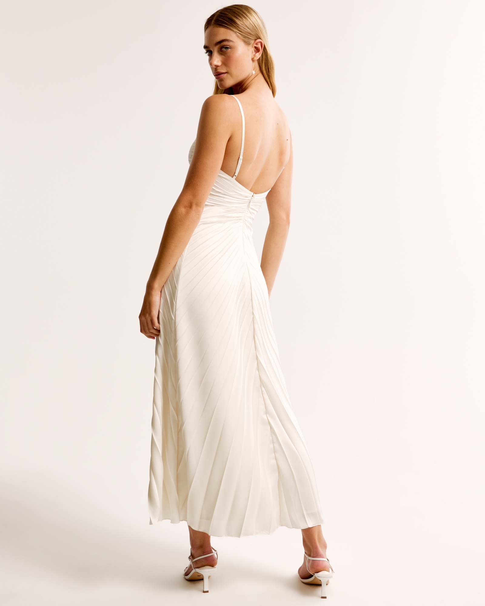 The A&F Giselle Sunburst Pleated Maxi Dress