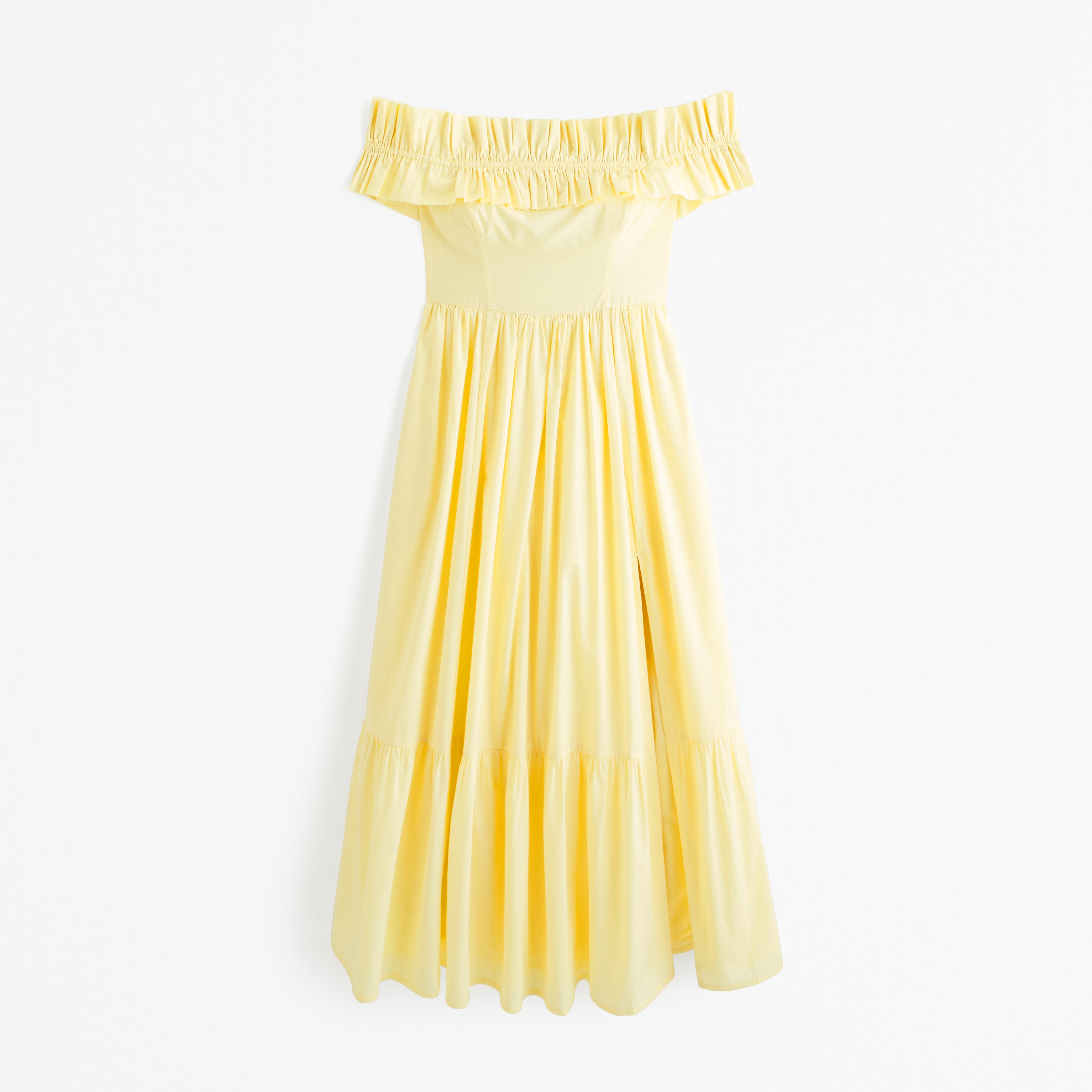 Off the shoulder ruffle midi sales dress