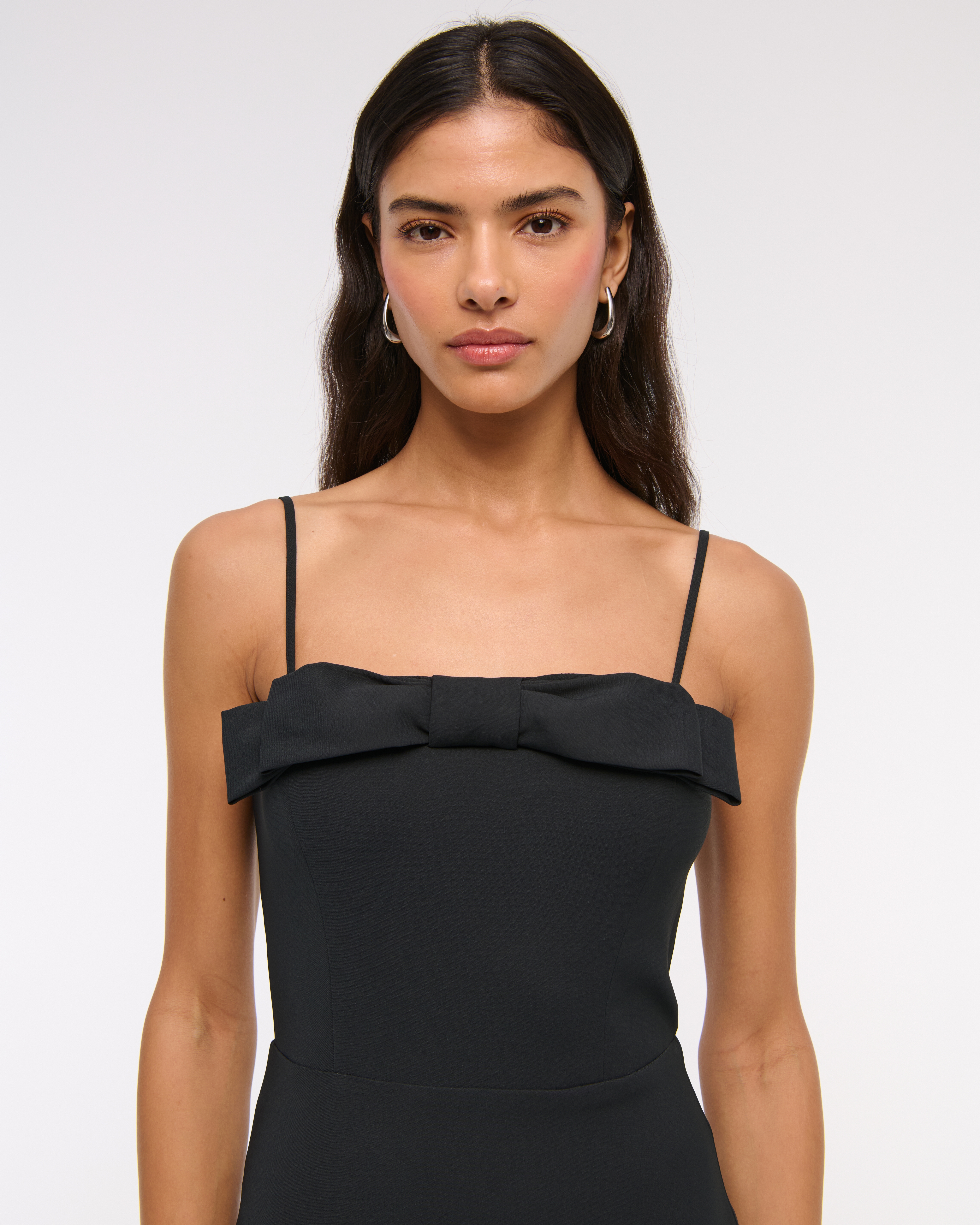 【CHICLINE 】CRAWFORD TAILORED COLLAR DRESS Women's Column Bow-Front Maxi Dress | Women's Clearance