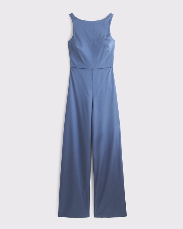 Slash Clasp-Back Jumpsuit, Blue view 1
