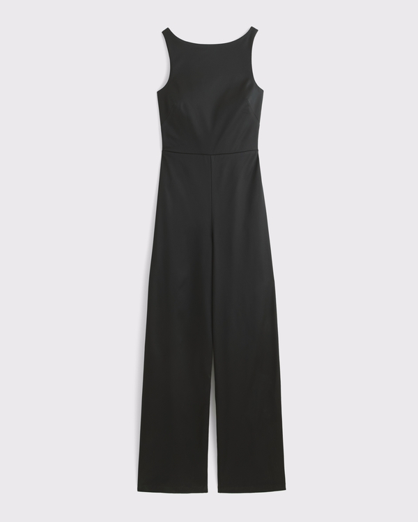 Slash Clasp-Back Jumpsuit, Black view 1