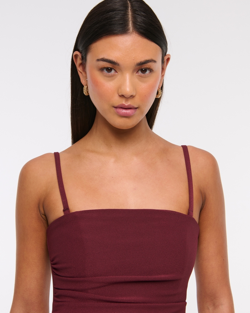 Strapless Ruched Peplum Jumpsuit