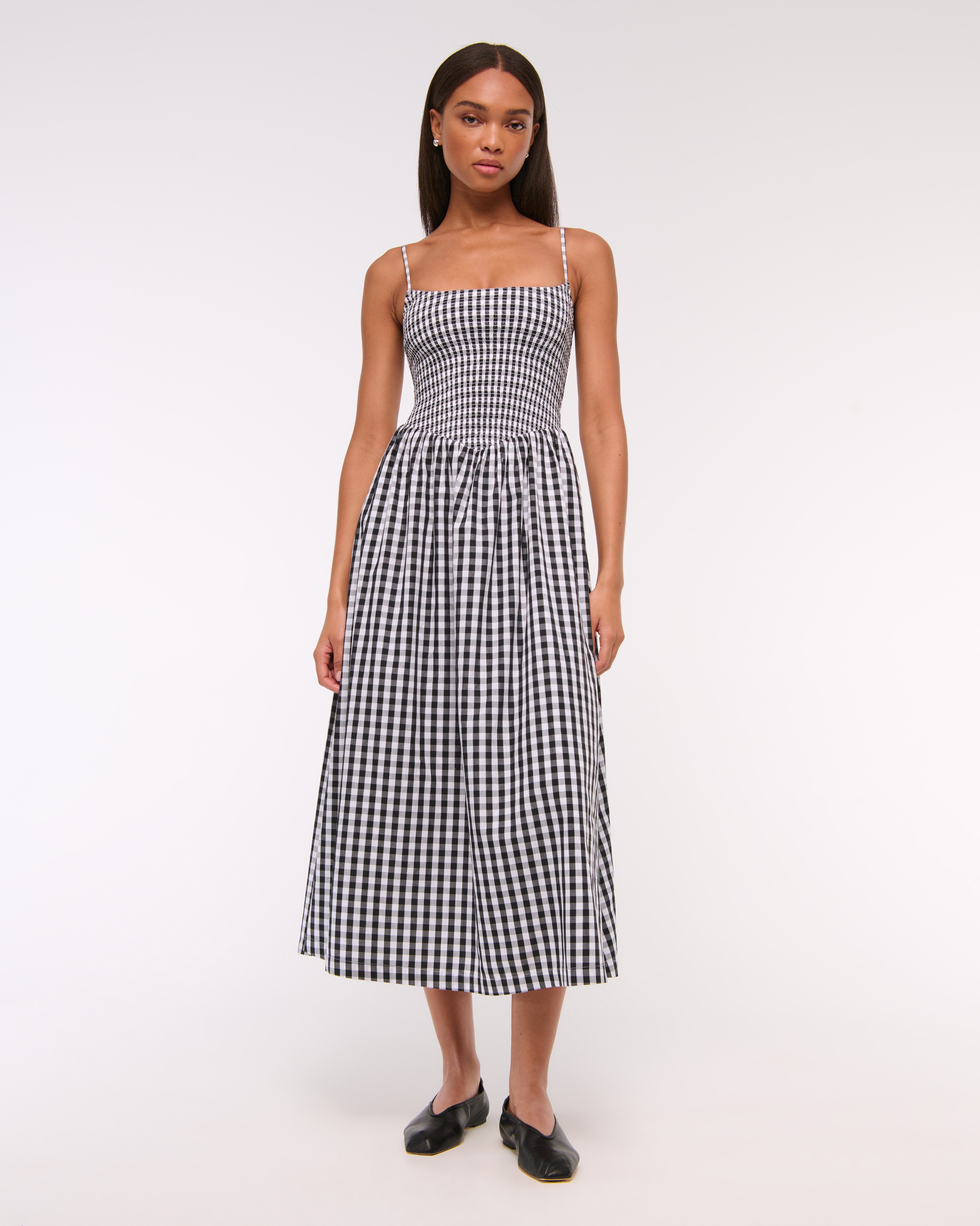 Women's Dipped-Waist Smocked Midi Dress | Women's Dresses \u0026 Jumpsuits |  Abercrombie.com