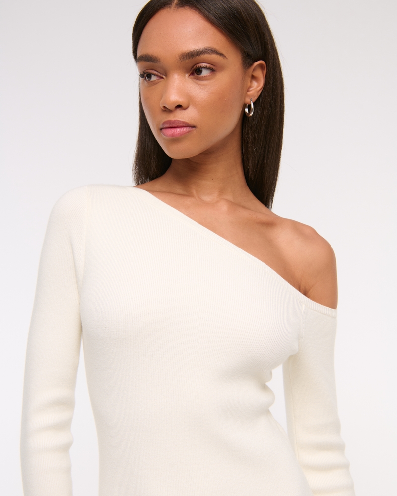One-Shoulder Maxi Sweater Dress