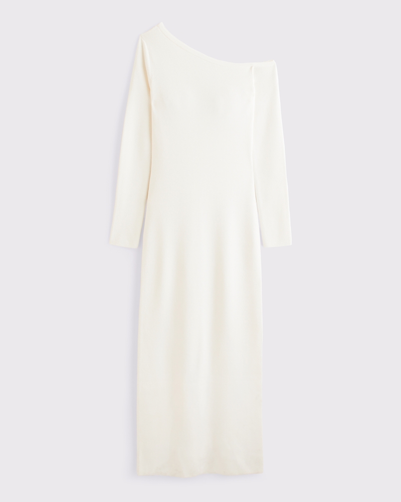 One-Shoulder Maxi Sweater Dress