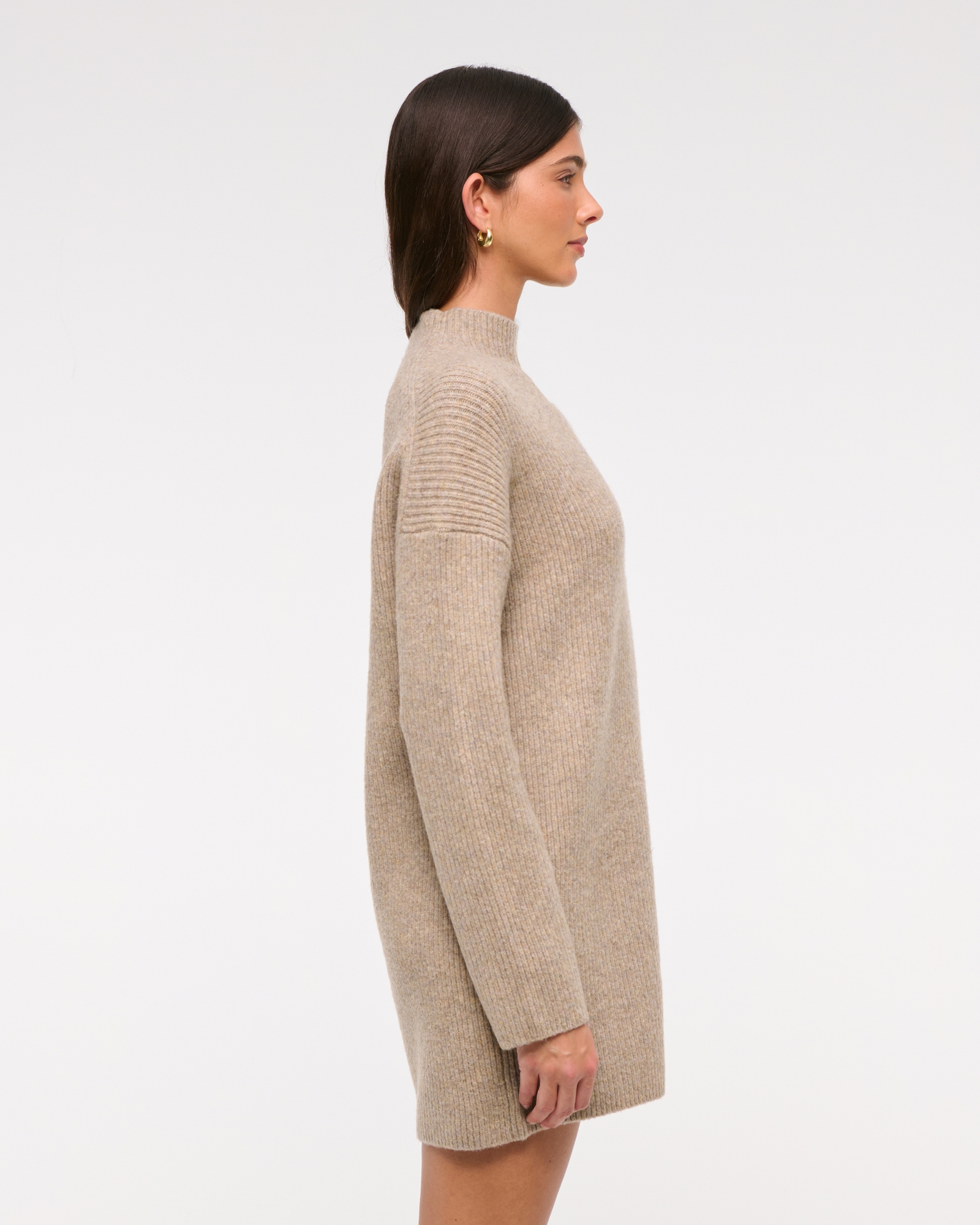 Easy Mockneck Mini Sweater Dress