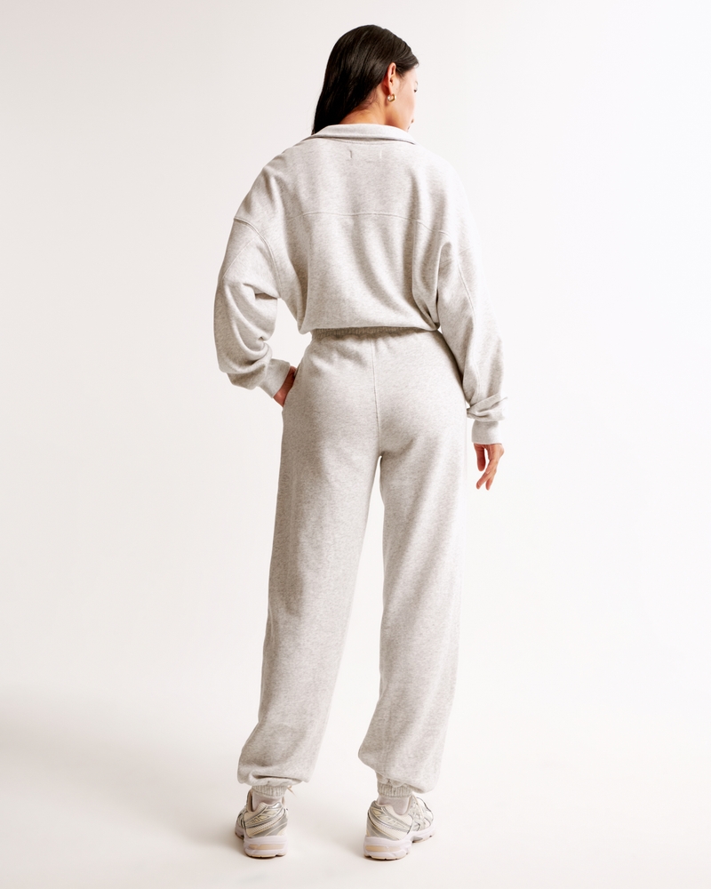 Long-Sleeve Half-Zip Fleece Jumpsuit