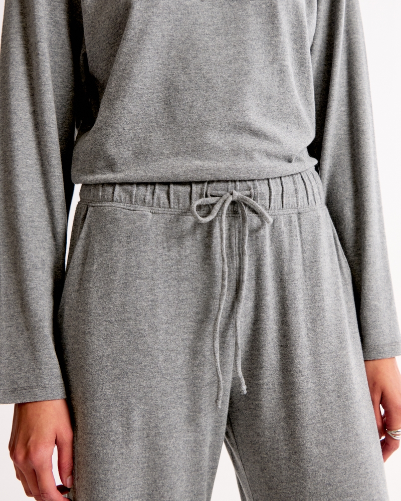 Lounge Off-The-Shoulder Long-Sleeve Jumpsuit