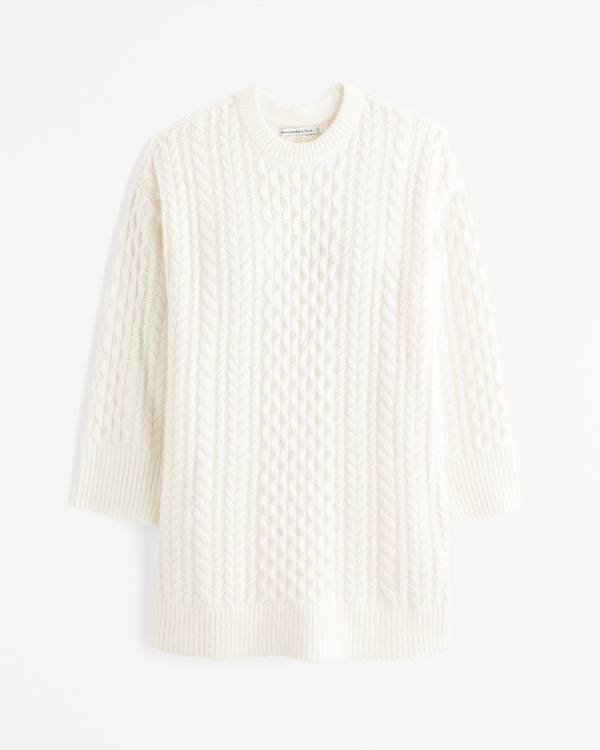 The A&F Madeline Crew Mini Sweater Dress, Cream