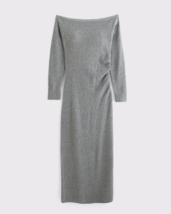 SWEATER OFF SHOULDER MAXI DRESS