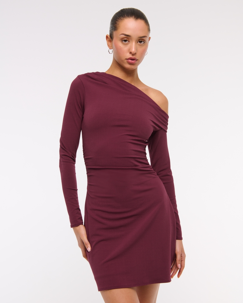 One-Shoulder Knit Mini Dress