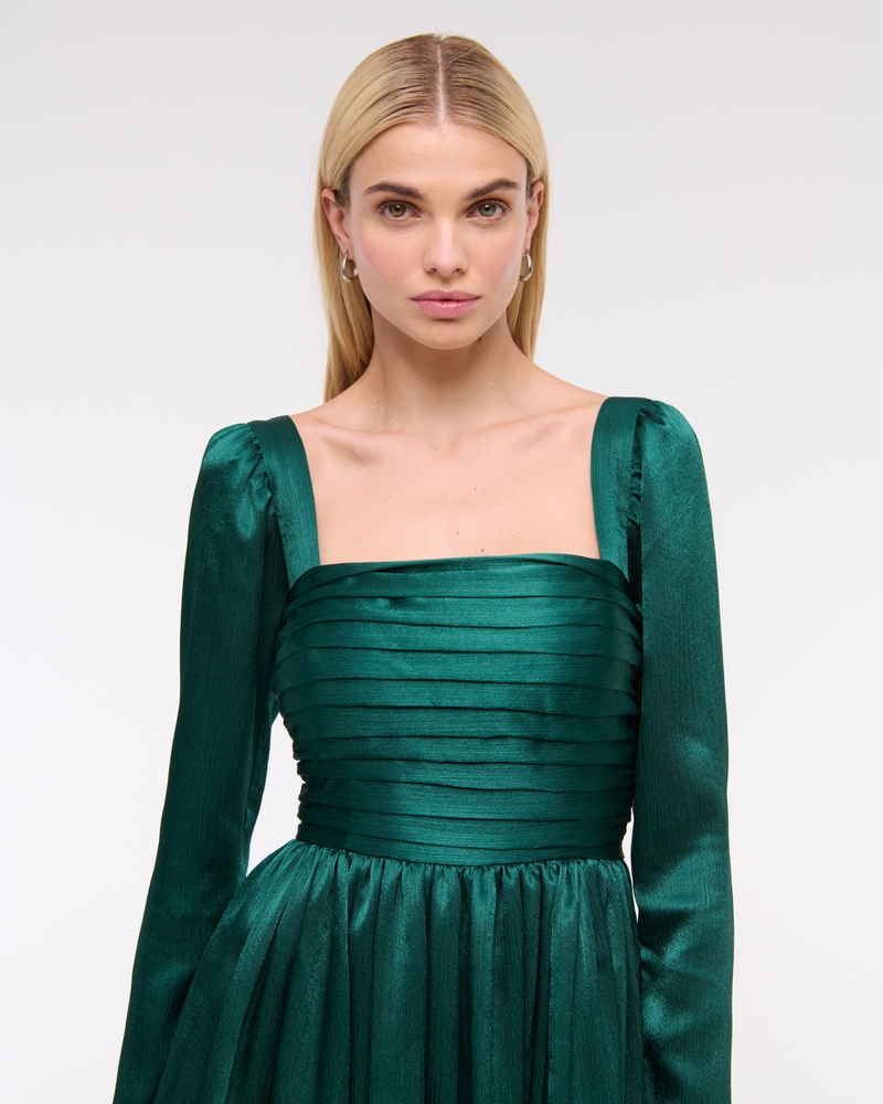 The A&F Emerson Bubble Hem Satin Mini Dress
