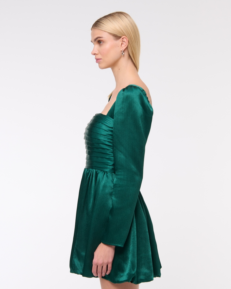 The A&F Emerson Bubble Hem Satin Mini Dress