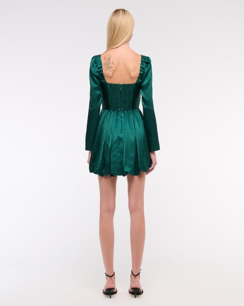 The A&F Emerson Bubble Hem Satin Mini Dress