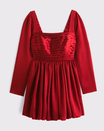 The A&F Emerson Bubble Hem Satin Mini Dress from Abercrombie & Fitch - $44.97