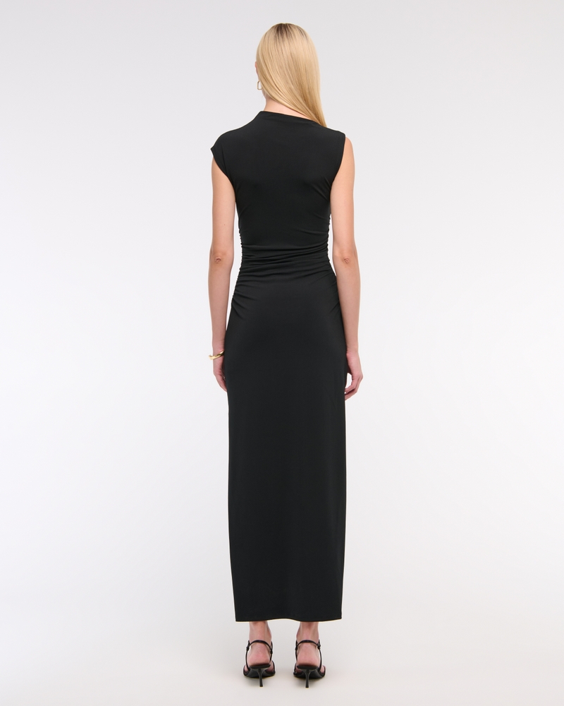 Mockneck Knit Midi Dress