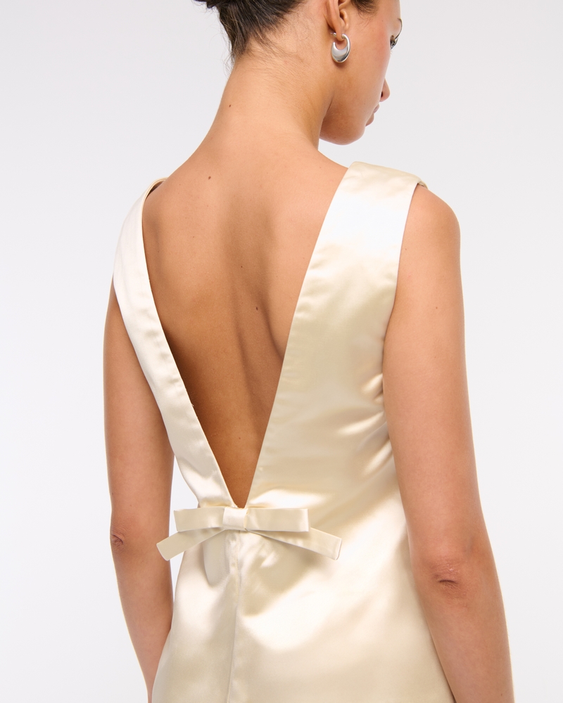Plunge Bow-Back Mini Dress
