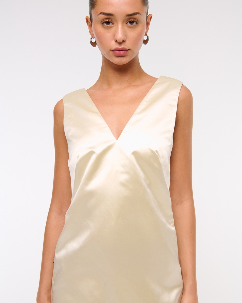 Plunge Bow-Back Mini Dress
