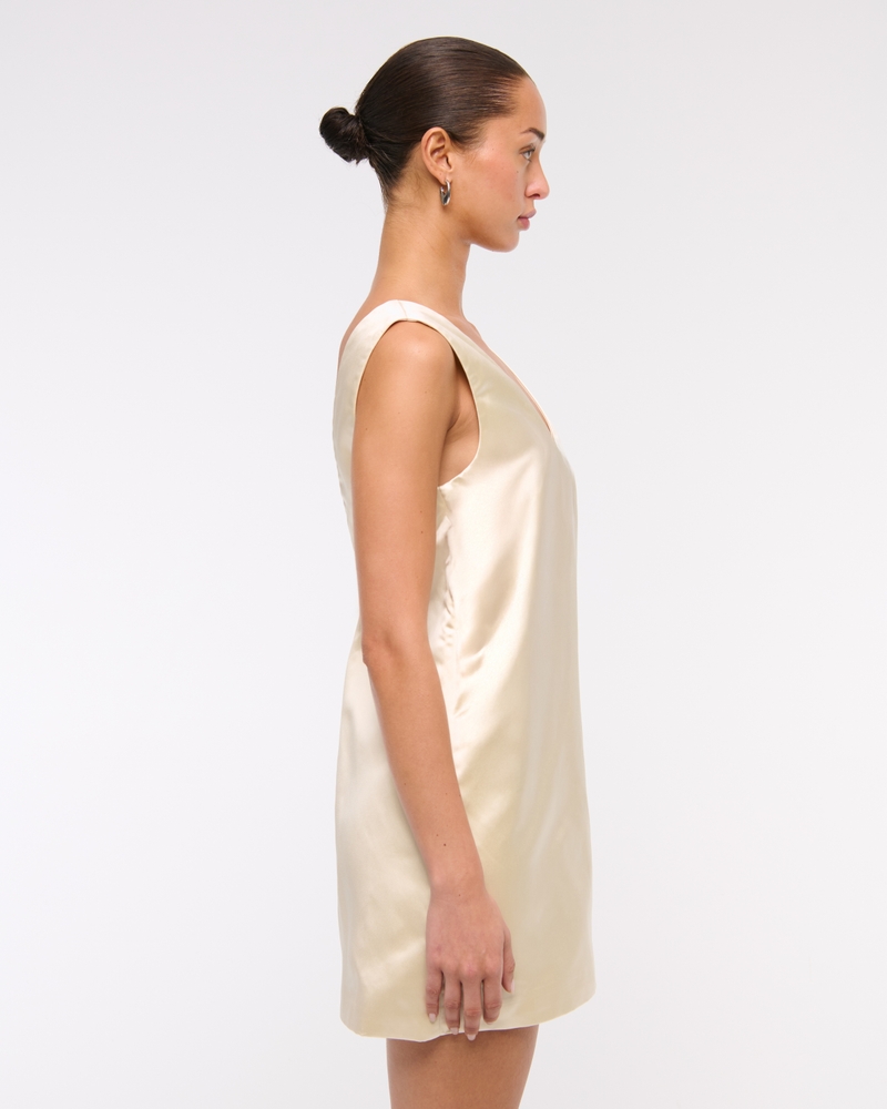 Plunge Bow-Back Mini Dress