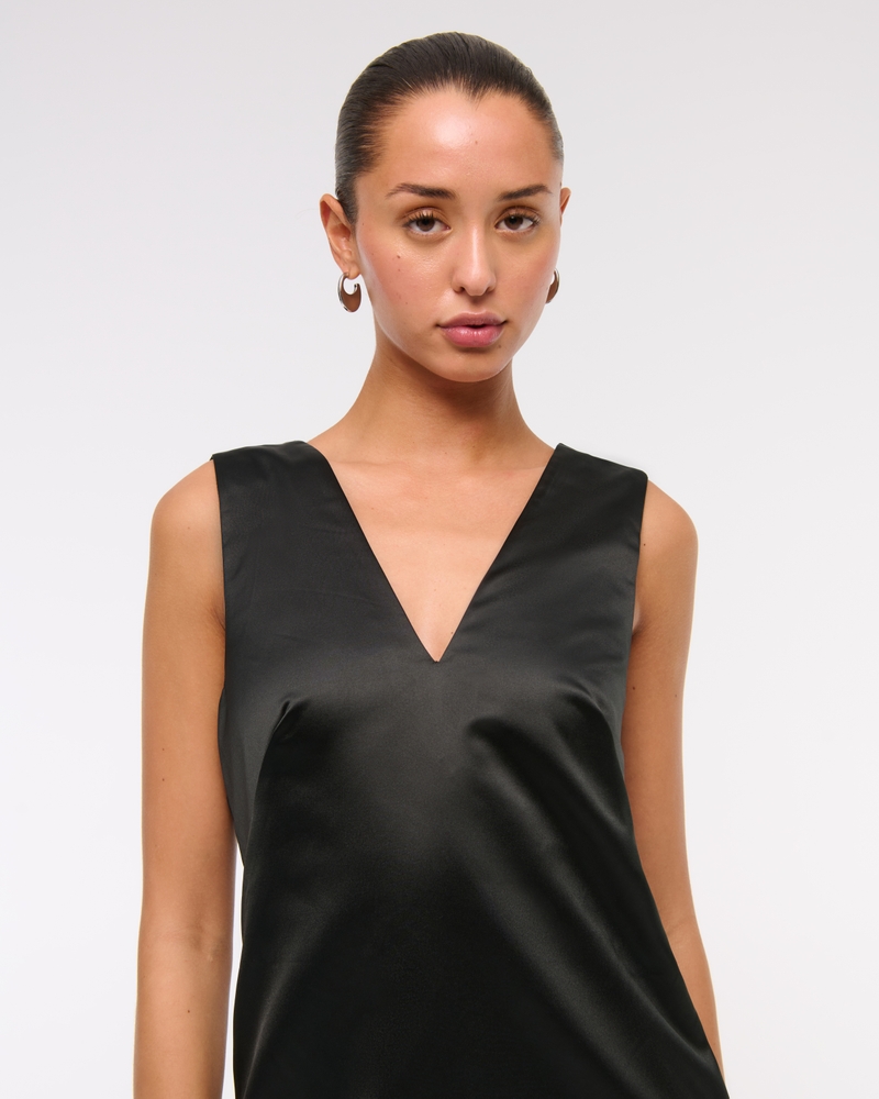 Plunge Bow-Back Mini Dress
