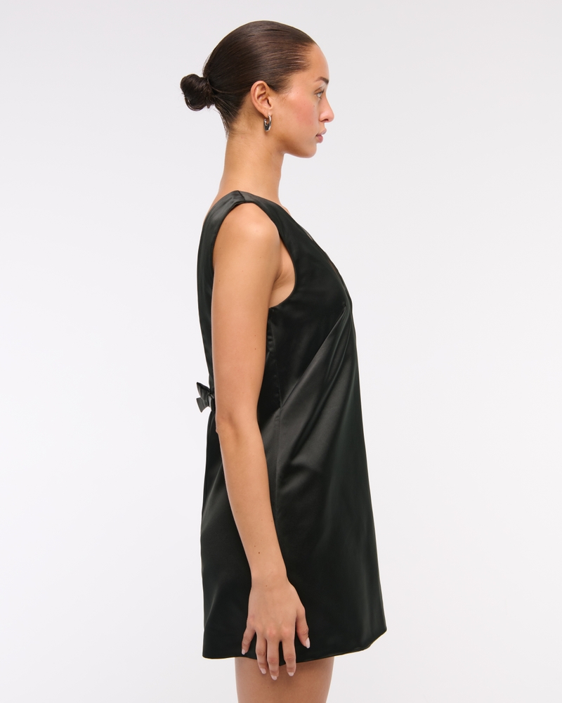 Plunge Bow-Back Mini Dress